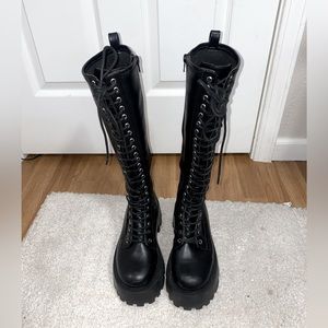 Steve Madden Knee High BLACK Platforms